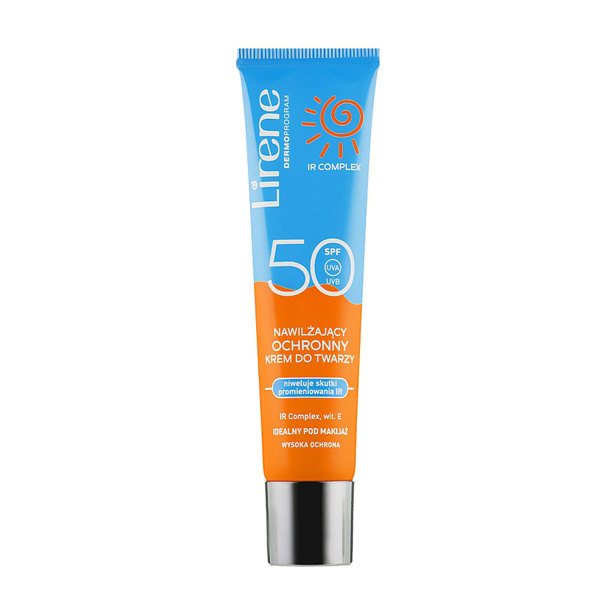 Сонцезахисний зволожувальний крем для обличчя Lirene Protective Moisturizing Face Cream SPF 50, 40 мл